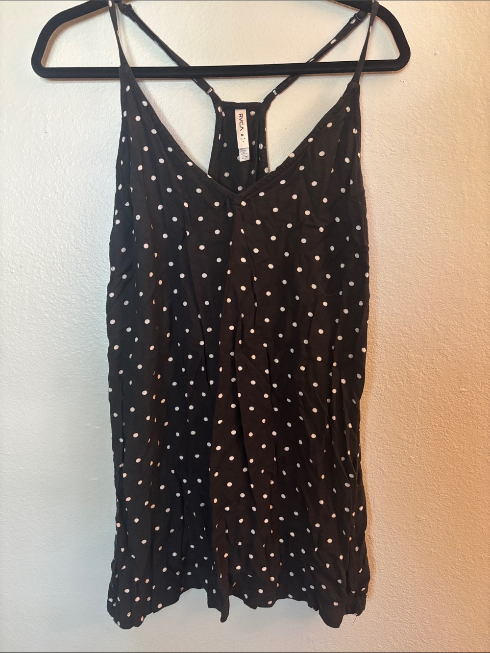Black and White Polka Dot Spaghetti Strap Tank
